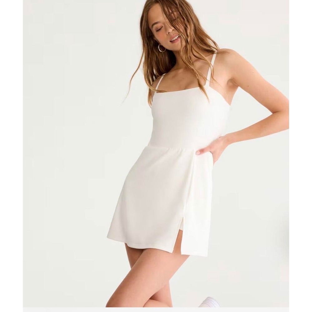 Aeropostale Active Exercise Dress Built-In Shorts Womens Small White